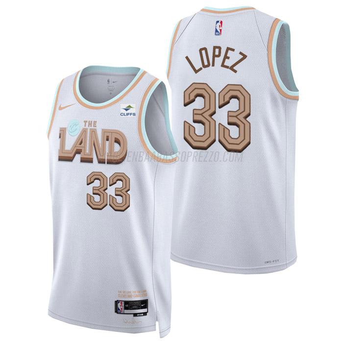 maglia robin lopez cleveland cavaliers di 33 uomo city edition 2023 bianco