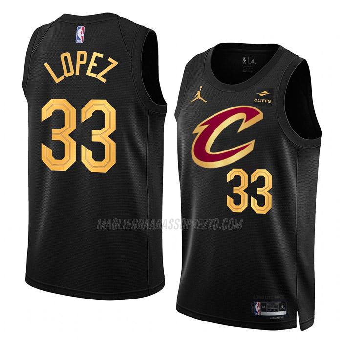 maglia robin lopez cleveland cavaliers di 33 uomo statement edition 2023 nero