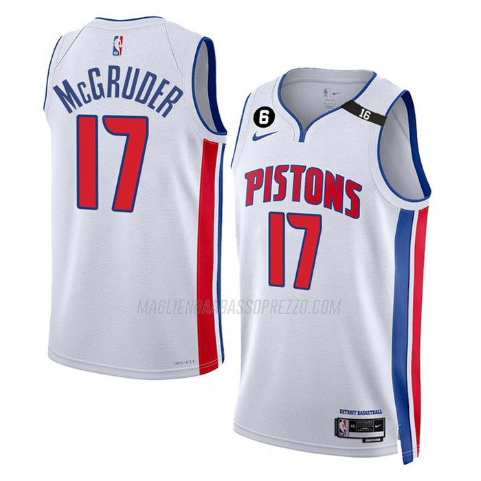 maglia rodney mcgruder detroit pistons di 17 uomo association edition 2023 bianco