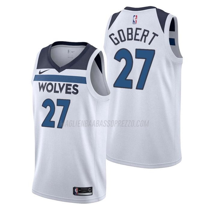 maglia rudy gobert minnesota timberwolves di 27 uomo association edition 2023 bianco