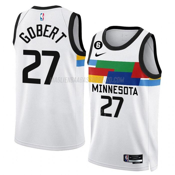 maglia rudy gobert minnesota timberwolves di 27 uomo city edition 2023 bianco