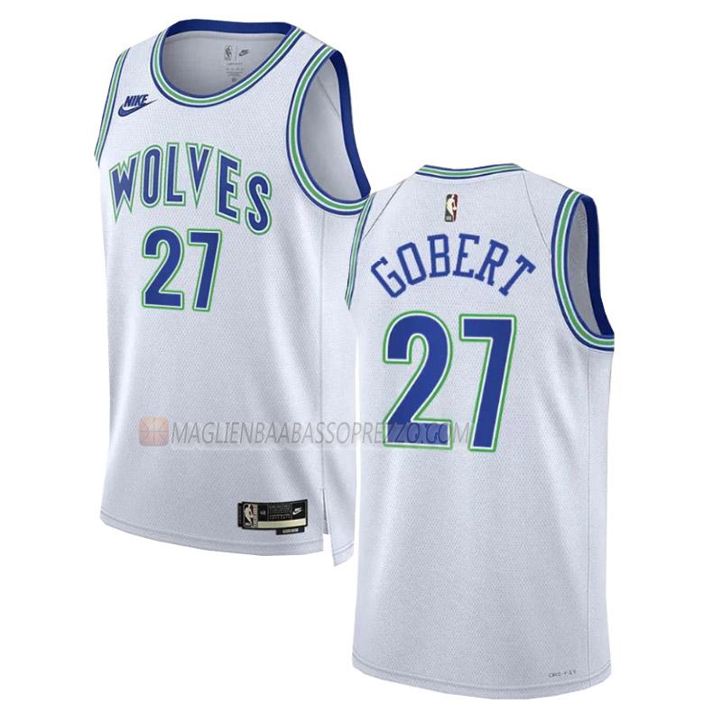 maglia rudy gobert minnesota timberwolves di 27 uomo classic edition 2023-24 bianco