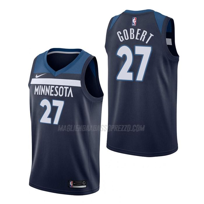 maglia rudy gobert minnesota timberwolves di 27 uomo icon edition 2023 blu navy