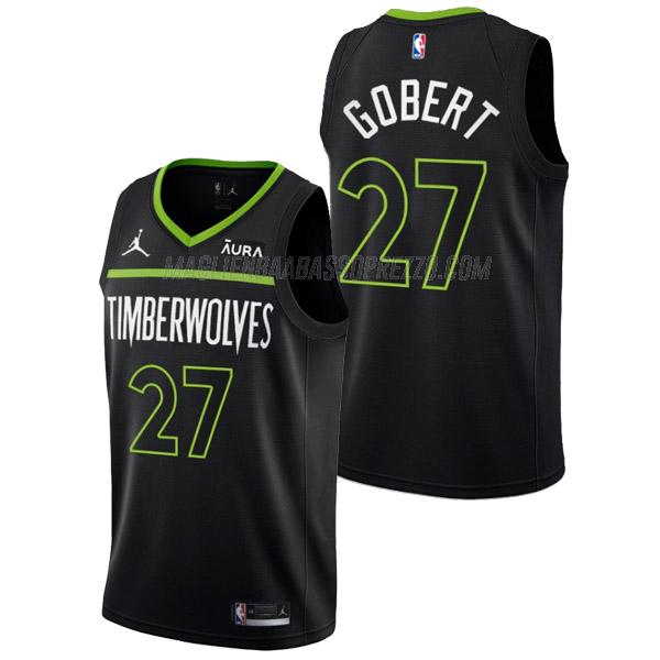 maglia rudy gobert minnesota timberwolves di 27 uomo statement edition 2023 nero