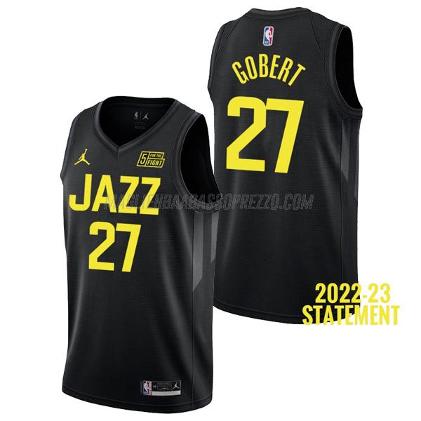 maglia rudy gobert utah jazz di 27 uomo statement edition 2023 nero