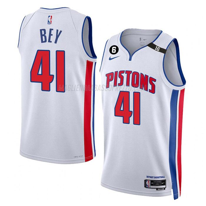 maglia saddiq bey detroit pistons di 41 uomo association edition 2023 bianco