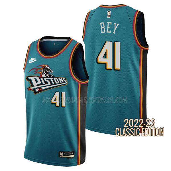 maglia saddiq bey detroit pistons di 41 uomo classic edition 2023 verde acqua