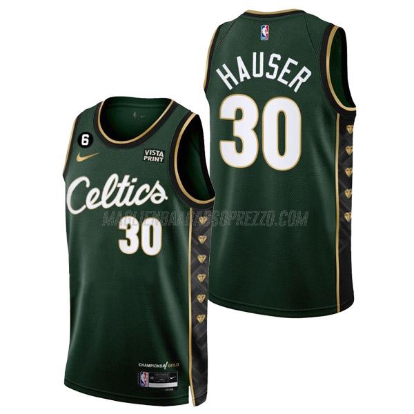 maglia sam hauser boston celtics di 30 uomo city edition 2023 verde