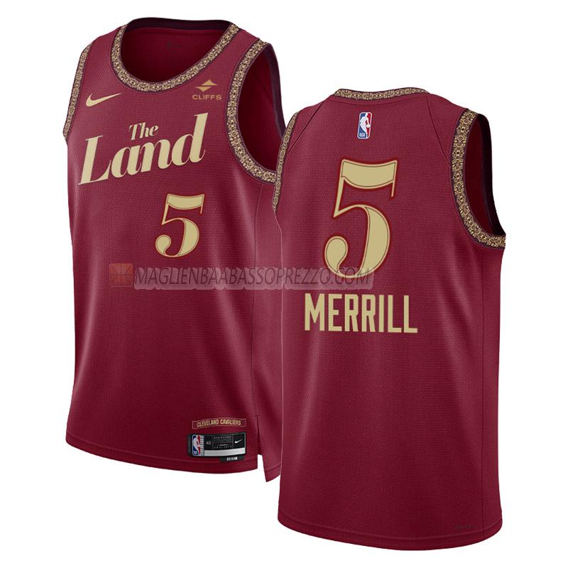 maglia sam merrill cleveland cavaliers di 5 uomo city edition 2023-24 nero