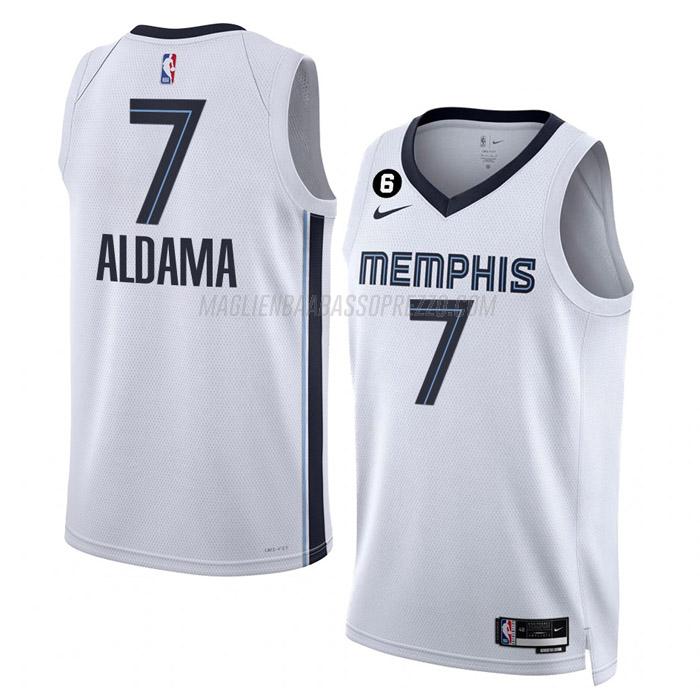 maglia santi aldama memphis grizzlies di 7 uomo association edition 2023 bianco