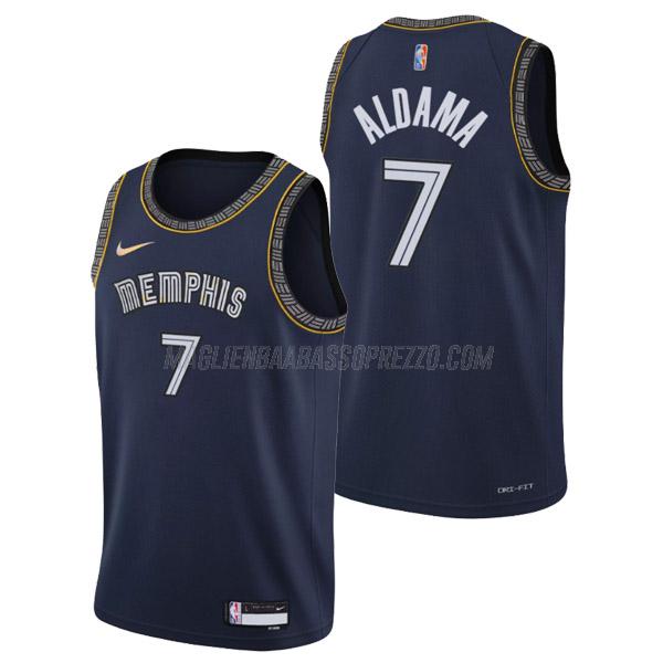 maglia santi aldama memphis grizzlies di 7 uomo city edition 2022 blu navy