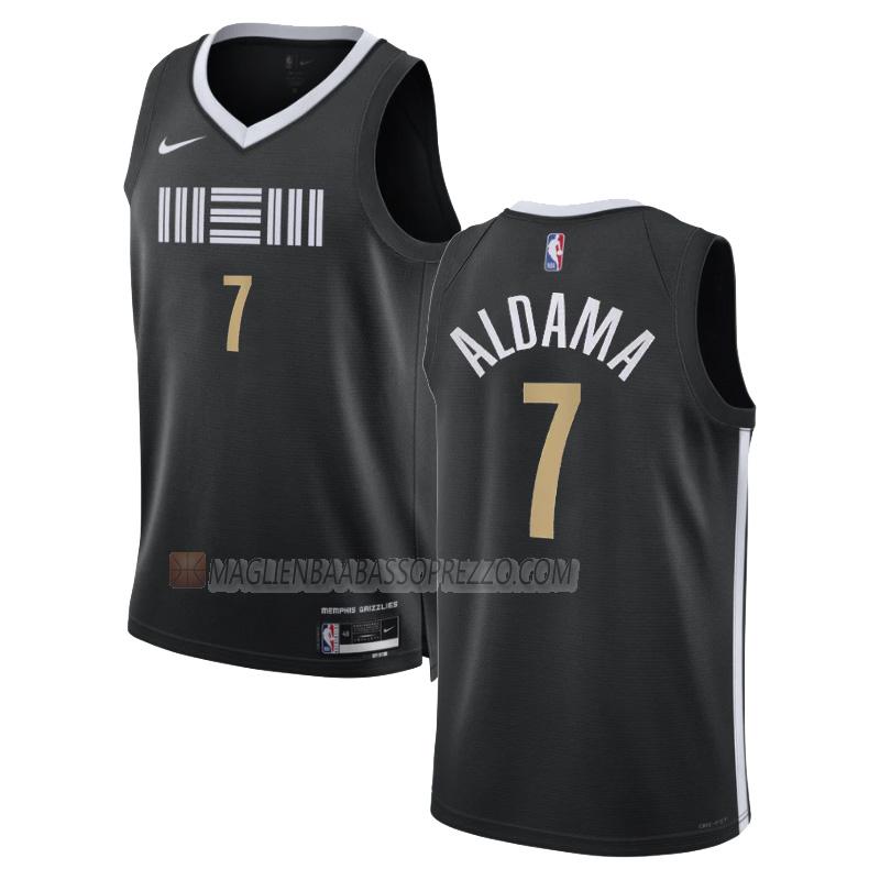 maglia santi aldama memphis grizzlies di 7 uomo city edition 2023-24 nero