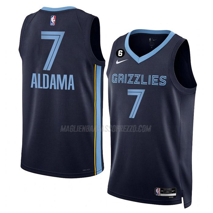 maglia santi aldama memphis grizzlies di 7 uomo icon edition 2023 blu navy