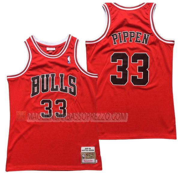 maglia scottie pippen chicago bulls di 33 uomo retro rosso