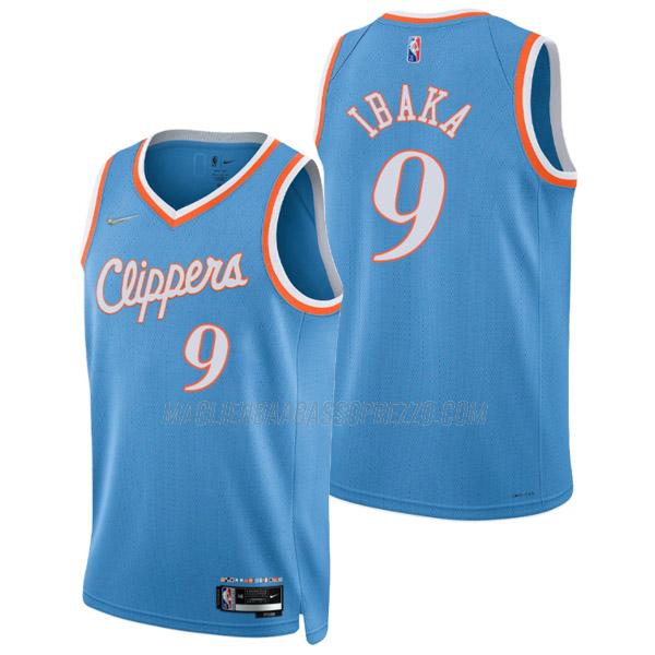 maglia serge ibaka los angeles clippers di 9 uomo city edition 2022 blu