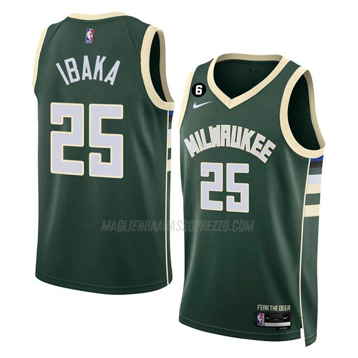 maglia serge ibaka milwaukee bucks di 25 uomo icon edition 2023 verde