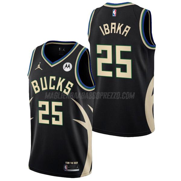 maglia serge ibaka milwaukee bucks di 25 uomo statement edition 2023 nero