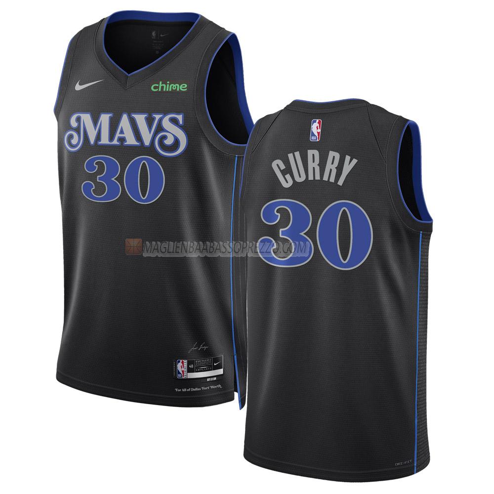 maglia seth curry dallas mavericks di 30 uomo city edition 2023-24 nero