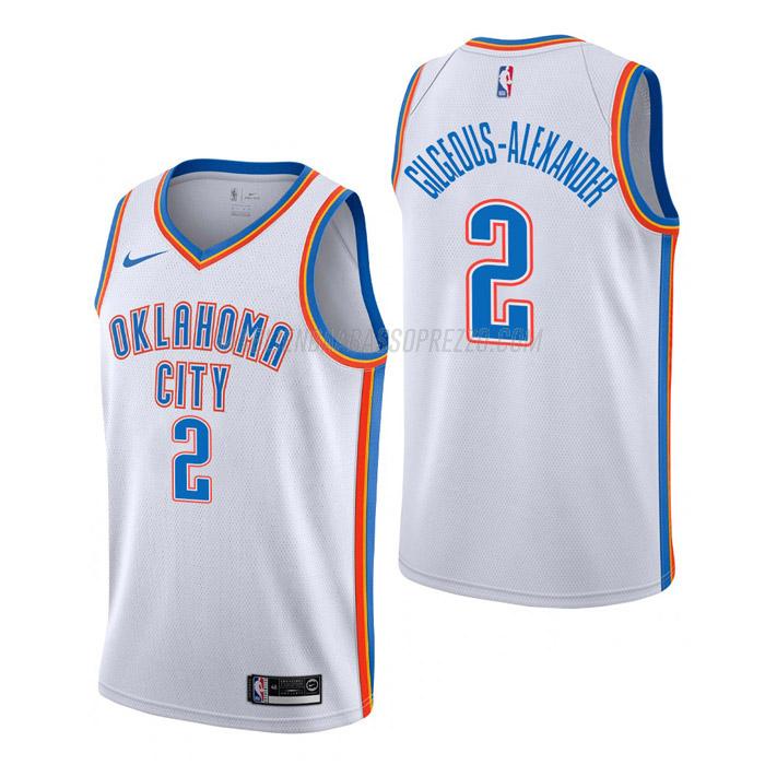 maglia shai gilgeous-alexander oklahoma city thunder di 2 uomo association edition 2023 bianco