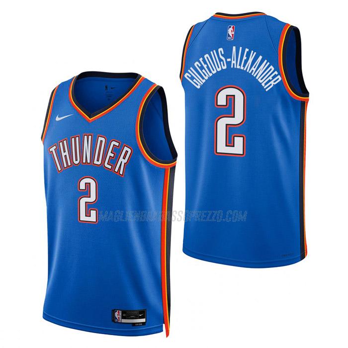 maglia shai gilgeous-alexander oklahoma city thunder di 2 uomo icon edition 2023 blu