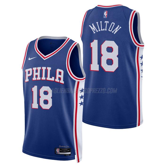 maglia shake milton philadelphia 76ers di 18 uomo icon edition 2023 blu