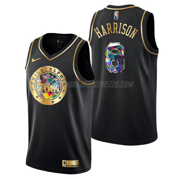 maglia shaquille harrison philadelphia 76ers di 8 uomo golden diamond edition 2022 nero