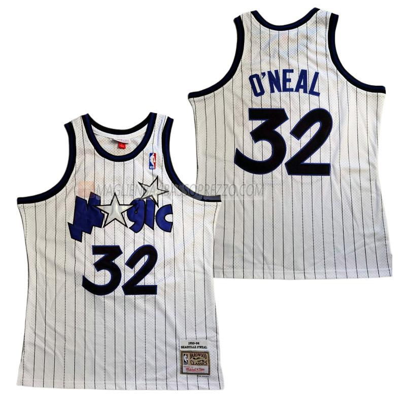 maglia shaquille o'neal orlando magic di 32 uomo retro bianco