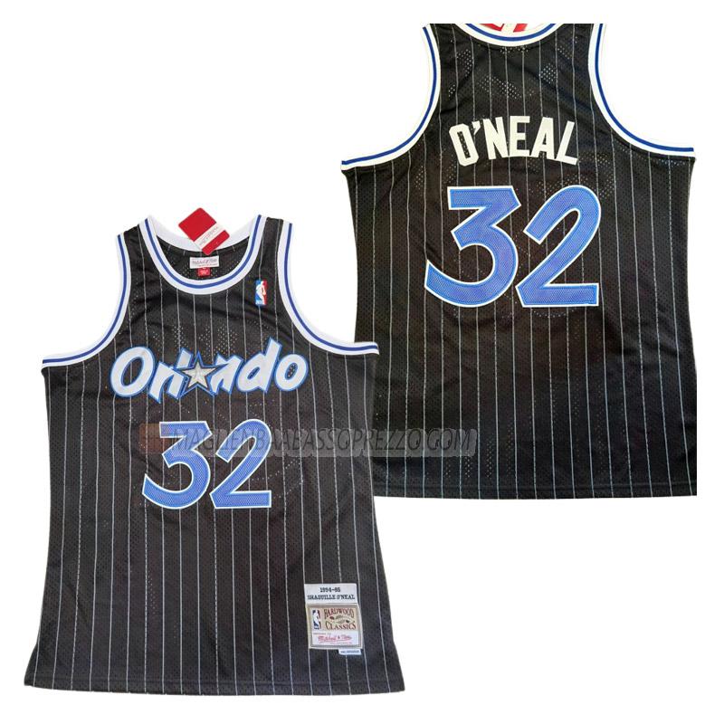 maglia shaquille o'neal orlando magic di 32 uomo retro nero