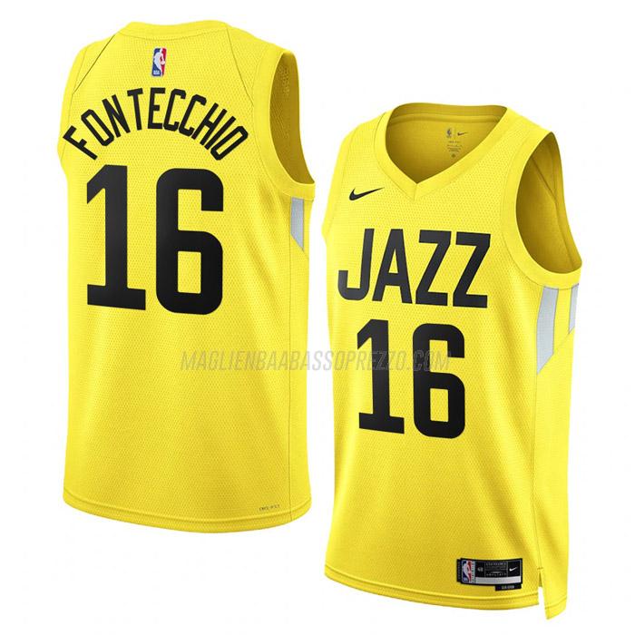 maglia simone fontecchio utah jazz di 16 uomo icon edition 2023 giallo