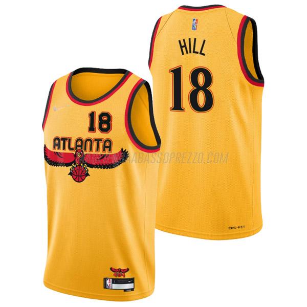 maglia solomon hill atlanta hawks di 18 uomo city edition 2022 giallo