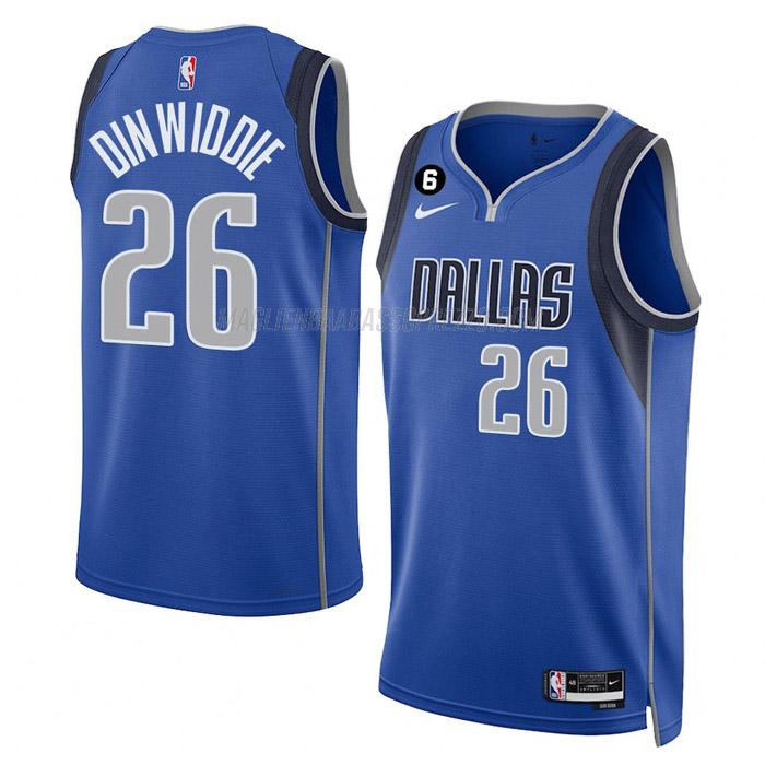 maglia spencer dinwiddie dallas mavericks di 26 uomo icon edition 2023 blu