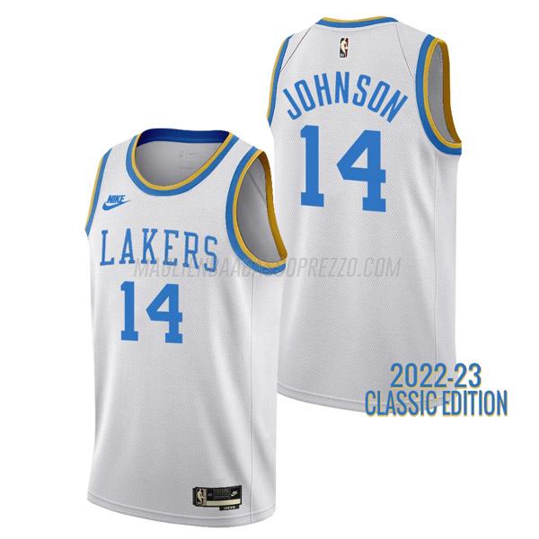 maglia stanley johnson los angeles lakers di 14 uomo classic edition 2023 bianco