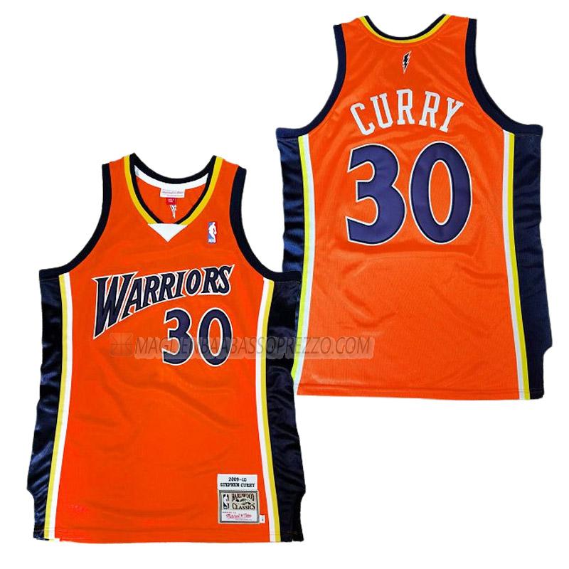 maglia stephen curry golden state warriors di 30 uomo retro arancia