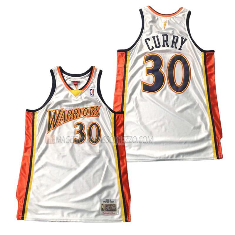 maglia stephen curry golden state warriors di 30 uomo retro bianco