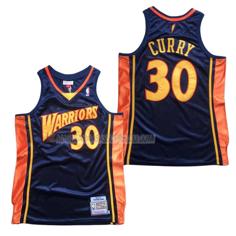 maglia stephen curry golden state warriors di 30 uomo retro blu navy