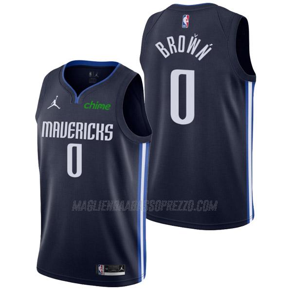 maglia sterling brown dallas mavericks di 0 uomo statement edition 2022 blu navy