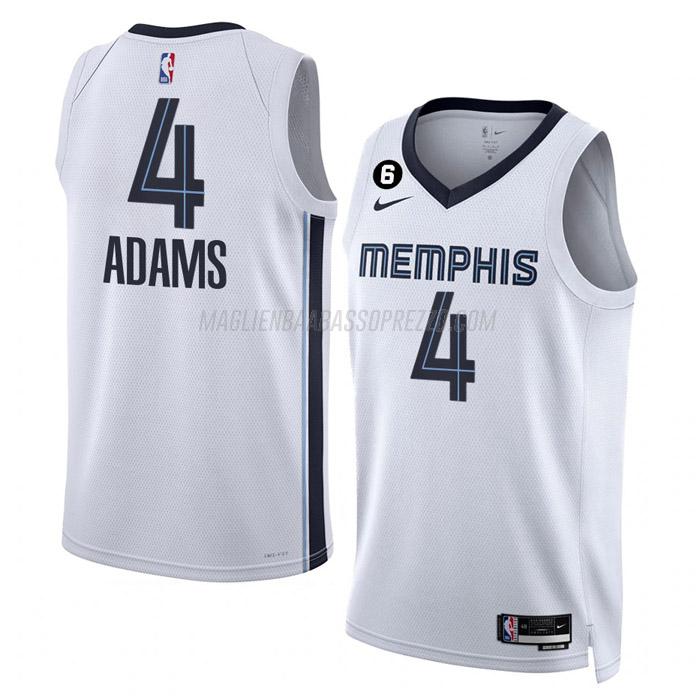 maglia steven adams memphis grizzlies di 4 uomo association edition 2023 bianco