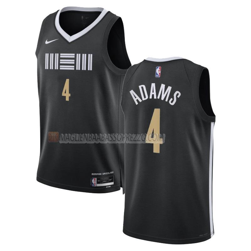 maglia steven adams memphis grizzlies di 4 uomo city edition 2023-24 nero