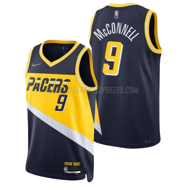 maglia t.j. mcconnell indiana pacers di 9 uomo city edition 2022 blu navy