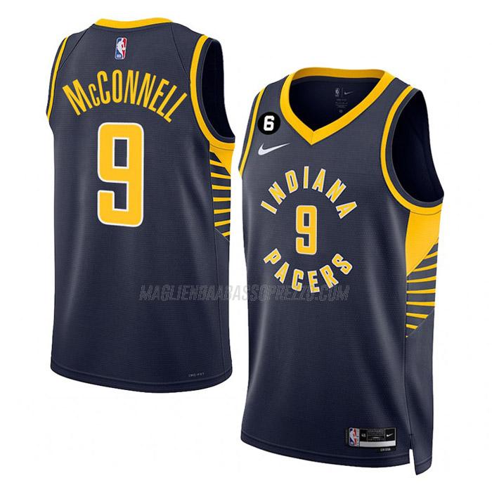 maglia t.j. mcconnell indiana pacers di 9 uomo icon edition 2023 blu navy