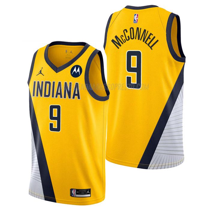 maglia t.j. mcconnell indiana pacers di 9 uomo statement edition 2023 giallo