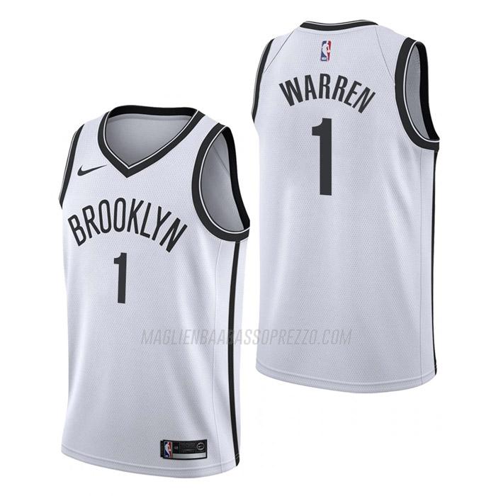 maglia t.j. warren brooklyn nets di 1 uomo association edition 2023 bianco