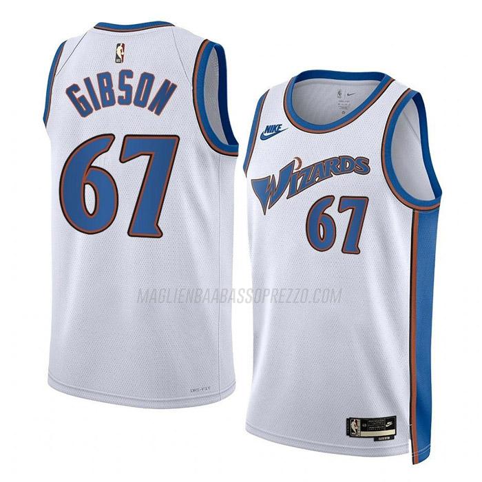 maglia taj gibson washington wizards di 67 uomo classic edition 2023 bianco