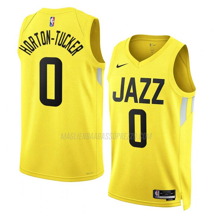 maglia talen horton-tucker utah jazz di 0 uomo icon edition 2023 giallo