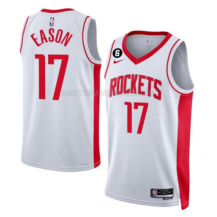 maglia tari eason houston rockets di 17 uomo association edition 2023 bianco