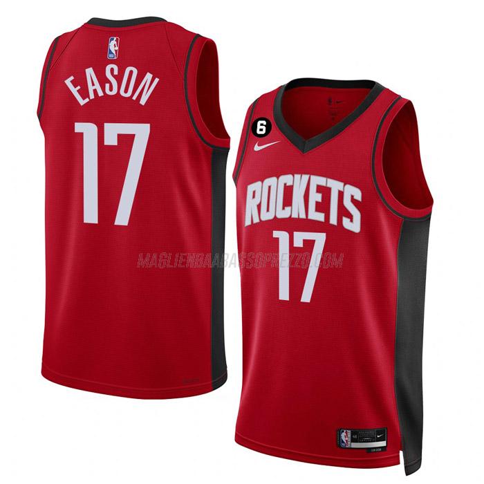 maglia tari eason houston rockets di 17 uomo icon edition 2023 rosso