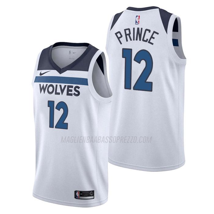 maglia taurean prince minnesota timberwolves di 12 uomo association edition 2023 bianco