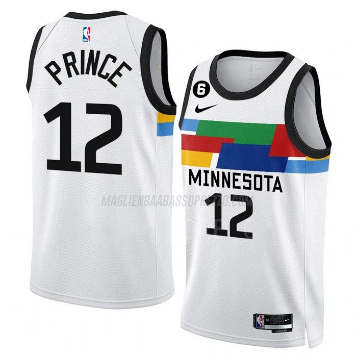 maglia taurean prince minnesota timberwolves di 12 uomo city edition 2023 bianco