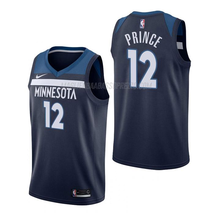 maglia taurean prince minnesota timberwolves di 12 uomo icon edition 2023 blu navy