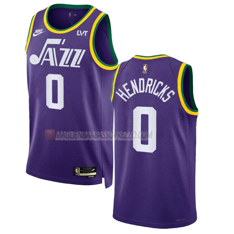 maglia taylor hendricks utah jazz di 0 uomo classic edition 2023-24 viola